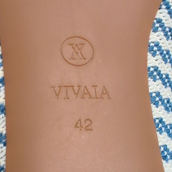 Vivaiva Margo 2.0 Square Toe V-Cut Flats Denim Stripe Size EU42 NWT - Picture 8 of 11